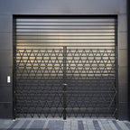 VEVOR Double Folding Security Gate, 61" H x 122" W Folding Door Gate, Steel Accordion Security Gate, Flexible Expanding Security Gate, 360° Rolling Barricade Gate, Scissor Gate or Door with Keys