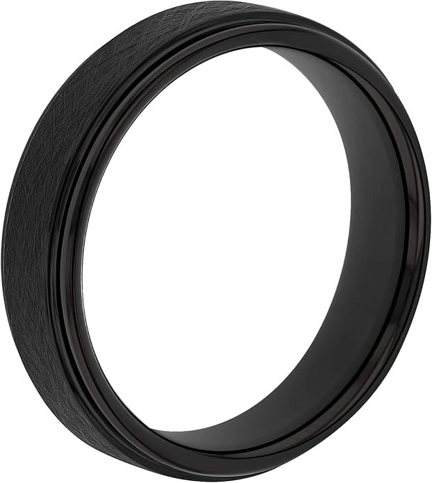 Men's 6mm Tantalum Carbide Contemporary Bands - Choice of Designs with Step Edges