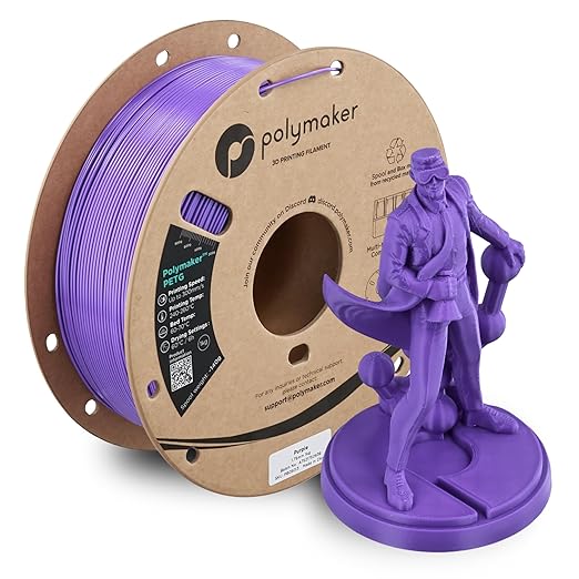 Polymaker PETG Purple 3D Printer Filament 1.75mm 1kg, High Speed PETG up to 300mm/s, High Strength New Formula, Excellent Layer Adhesion, Warp Free, Compatible with Most 3D Printers
