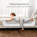 Folding Bed Rail for Toddlers,Baby Bed Rail Guard with Reinforced Anchor Safety System,Fit Bunk,Full Size,Queen,King,Twin(White,71"x23.6")
