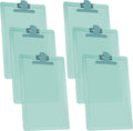 Acrimet Clipboard Letter Size A4 (13 3/8” x 9 7/16”) Premium Metal Clip with Side Rulers (Plastic) (Green Color) (6 Pack)