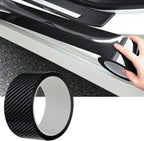 MYFAMIREA Car Door Edge Guards Carbon Fiber, 5D Gloss Black Vinyl Automotive Entry Sill Protector Wrap Film, Universal Self-Adhesive Auto Door Trim Strips Anti-Collision (33Ft x 2.8In)
