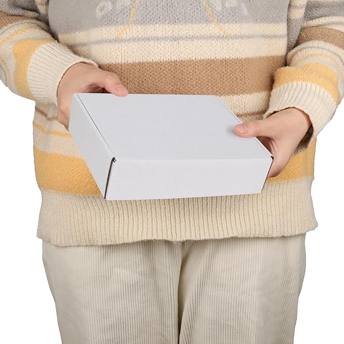 PHAREGE 8x6x2 Inch Shipping Boxes 50 Pack White, Tab Lock Tuck Top Mailer Boxes for Packaging Small Business, Cardboard Gift Boxes for Wrapping Mailing Present