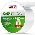 YYXLIFE Double Sided Removable Rug Tape - Carpet Adhesive for Hardwood Floors,Non Slip Anti Curling Floor Tape for Area Rugs,Mats,Carpets - No Residue Strong Hold for Tile, 2Inch x 10Yards,White