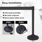 6 Pack Black Stanchions with Retractable Belts - Crowd Control Barriers, Heavy Duty Weighted Base for Events, Retail, Queue Lines
