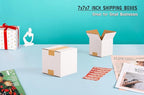 7x7x7 inch Small Shipping Boxes, White Corrugated Cardboard Boxes for E-Commerce, Mailing, Storage, Gifts Wrapping, 25 Pack