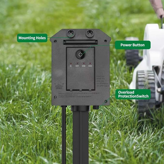 Outdoor Remote Control Power Strip, 50FT Extension Cord Waterproof, Independent Control Outlets, 6 Grounded Outlets for Outdoor Decorations, 14 AWG, 15A/1875W, ETL Listed (50 FT)