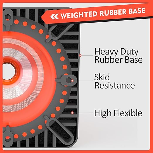 RoadHero 4 Pack Traffic Safety Cones 36 Inch with Black Weighted Base, Plastic PVC Cone, Orange Cones with Reflective Collar, Cones for Parking Lot, Construction Events, Road Safety