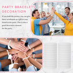 Liliful 100 Pcs Silicone Rubber Wristbands Rubber Wristband Bracelet Bands for Silicone Wristbands for Women Men(White)