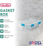 Sterilite 12-Pack Gasket Box, Weather-Resistant Storage Bins with Latching Lids, 37 Quart - Heavy-Duty Organizing Containers for Closet, Bathroom, and Office