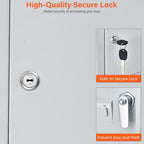 100 Keys White Key Cabinet, Anti-Theft Key Lock Box with Key Tags, Adjustable Key Organizer Wall Safe for Car Office House Garage Rental Business