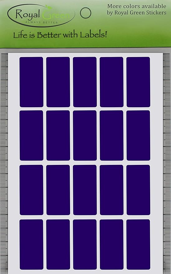 Royal Green Rectangular Label Stickers in Royal Blue 1.57 inch x 0.75 inch (40mm x 19mm) - 300 Pack