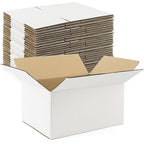 Golden State Art 10x7x5 Inches White Shipping Boxes 28 Pack, Corrugated Cardboard Box for Small Business Mailing Shipping and Storage