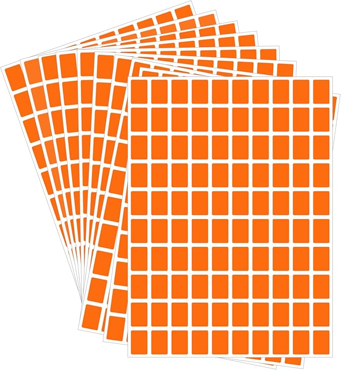 Starboling Color Coding Labels,3000 PCS 1/2" x 3/4" Orange Rectangular Colored Labels Stickers,for Garage Sale,Price Tags,File Folder Tabs,and Classroom Organization