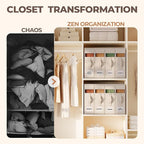 6Pack Linen Sheet Organizers and Storage - King/Queen Size Sheet Storage Organizer with Window, Foldable & Dustproof Sheet Organizer for Linen Closet for Summer Blankets & Sheet Sets,Off-white
