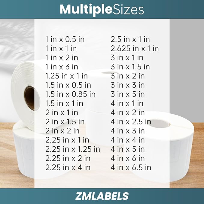 Compatible Thermal Labels Replacement for Zebra (【2" x 1"】 16 Rolls/20800Labels)