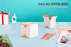 6x6x6 inch Small Shipping Boxes, White Corrugated Cardboard Boxes for E-Commerce, Mailing, Storage, Gifts Wrapping, 25 Pack