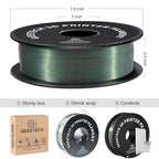Geeetech Silk PLA Filament 1.75mm for 3D Printer, Dark Green Metal-Like Shiny PLA Filament 1kg (2.2lbs) Spool, Dimensional Accuracy +/- 0.02 mm, Metallic Silk Bronze