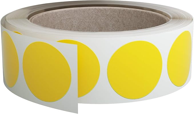 Royal Green Colored Label Circle Stickers in one inch - Roll Dot Sticker 25mm in Yellow - 600 Pack