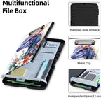 Clipboard with Storage Box & Pen Holder,Heavy Duty Clip Boards 8.5x11 for Nursing,High Capacity,School & Office Supplies,Floral Dragon Art
