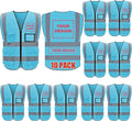 BeautyWill Custom Logo 10/20 Pack Safety Vest Class2 High Visibility Vest with Pockets Breathable Construction Vest Bulk
