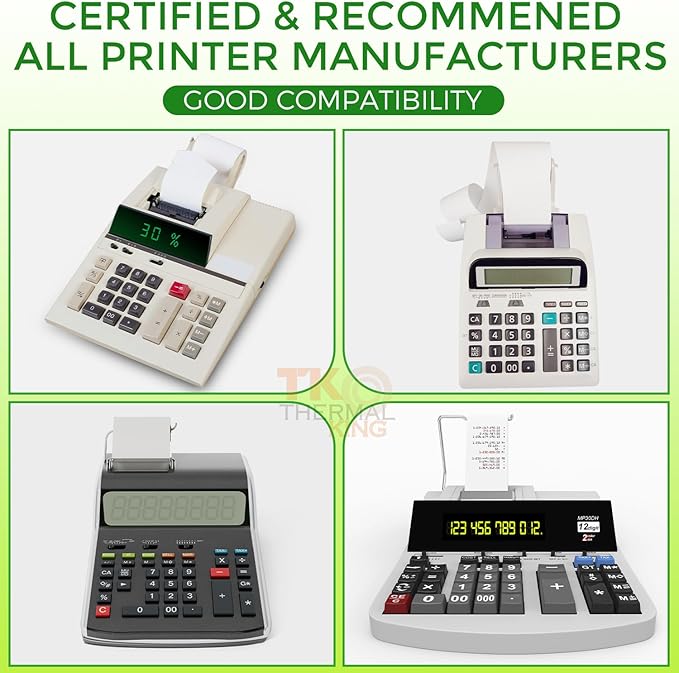 (48 Rolls) 2 1/4" x 150' Thermal Paper, Adding Machine/Calculator POS Receipt paper for Cash Registers