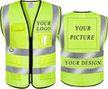 BeautyWill Custom Safety Vest Logo Class 2 High Visibility Reflevtive Vest Outdoor Protective Workwear