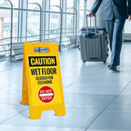Caution Wet Floor Closed for Cleaning Do Not Enter Sidewalk Sign Kit, 10x16 Inches, with A Frame Stand, Made in USA