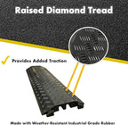 Kable Kontrol Drop Over Floor Cord Cover – 40” Inch Long 2 Channel Cable or Wire Protector – 30 Pcs Bulk Pack - Rubber Ramp for Indoor and Outdoor Use – Black
