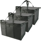 Bodaon 3-Pack Insulated Food Delivery Bag for Hot and Cold Meal, XXXL, Black, Grocery Tote Insulation Bag for Catering, Large Pizza Warmer