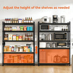 5 Tier Garage Shelving, Adjustable Heavy Duty Garage Shelves,Metal Storage Shelves Unit for Basement,Warehouse,Pantry Kitchen