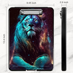Clipboard with Storage,Plastic Storage Clipboard with Low Profile Clip, Heavy Duty Nursing Clipboards Foldable,Coaches Clipboard Case for Work, Teacher,Office School Supplies,Cool Lion