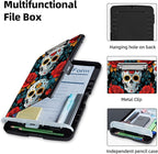 Clipboard with Storage Box & Pen Holder,Heavy Duty Clip Boards 8.5x11 for Nursing,High Capacity,School & Office Supplies,Skull Roses Pattern