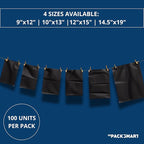 Black Plastic Poly Mailers 9"x12" | Shipping Bags for Clothing, Books & Accessories | Durable Shipping Envelopes | Waterproof and Tear-Proof with Strong Self-sealing Adhesive | 100-Pack