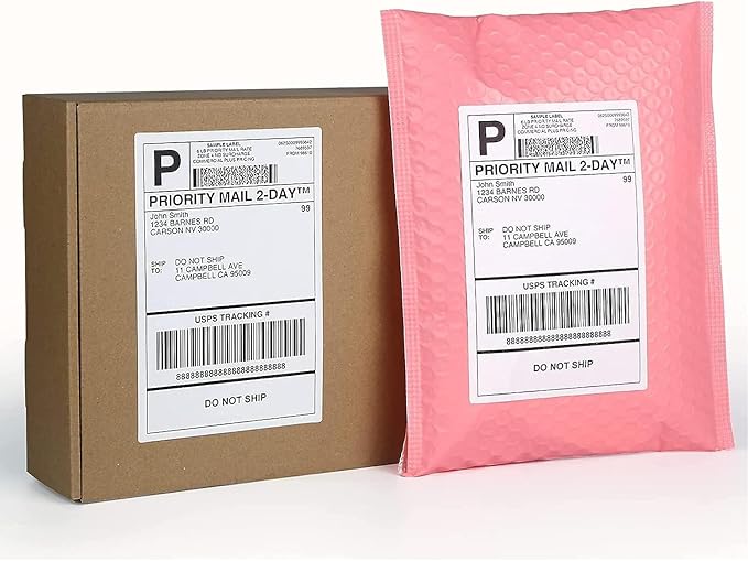 CEPRICO - 4”x 6” Direct Thermal Shipping Labels - 1 Roll (Per Roll 220 Labels) - Waterproof Perforated Self Adhesive Printable Stickers for UPS DHL FedEx USPS - Compatible w/Zebra & Thermal Printers