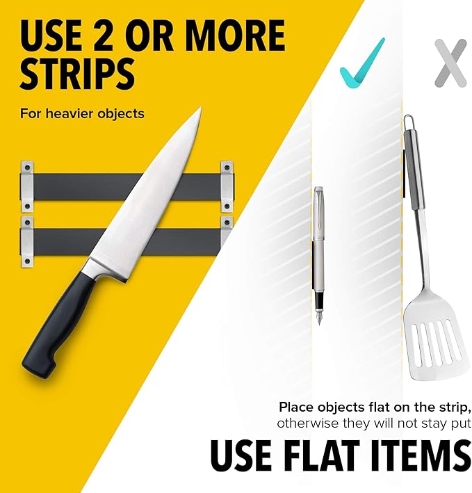 X-bet MAGNET Adhesive Magnetic Strip for Knives Kitchen with Multipurpose Use as Knife Holder, Knife Rack, Knife Magnetic Strip, Knives Bar, Tool Holder for Garage and Kitchen Organizer