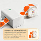 2 inch Dot Stickers Labels Circle Garage Sale Sticker 750Pcs Round Thermal Printer Stickers Printable Writable Price Labels for Yard Sale, Fluorescent Orange