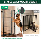 FXW Dog Gate Extra Wide Designed for Indoor Use, Adjustable Width Up to 55-inch Wide (45" H 2 Wire Panels for Large Dogs), Black