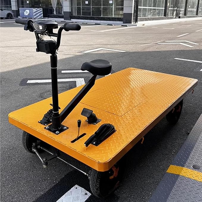 Electric Foldable Platform Truck 600Kg Capacity Steel Push Cart Portable Durable Folding Hand Truck for Warehouses Homes Businesses Space-Saving Transport Trolley