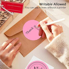 3 X 3 Inch Round Thermal Labels Circle Color Coding Labels Printable Waterproof 500PCS Round Stickers Adhesive Writable for Office, Home, Garage, DIY Sticker, Barcodes, Name Tag, Pink