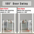 Extra Wide Baby Gate - 43.3-48 Inch Tension Mounted Safety Child & Pet Gate - White Metal - Walk Through - Long - for House Doorways & Stairs
