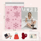 Metronic Christmas Poly Mailers 10x13" 100 Pack Shipping Bags for Clothes,Self Adhesive Shipping Envelopes for Small Business,Waterproof Mailers Poly Bags for Shipping,Packaging Mailing Bags Snowflake