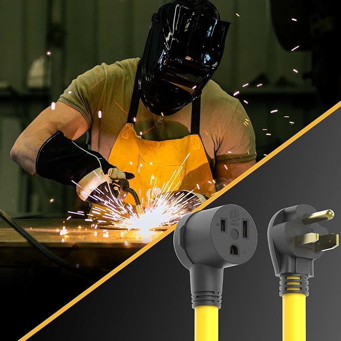 TOOLIOM 6-50P to 6-50R Welder Extension Cord 40FT 8AWG Power Extension Cord for Welding Machines with ETL Approved