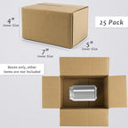 Frametory 7x5x4 Pack of 25 Corrugated Cardboard Packing Shipping Mailing Moving Carton Boxes, Brown
