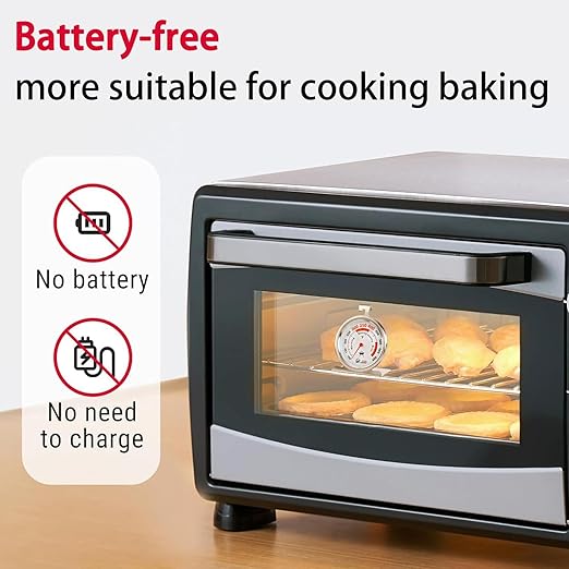 3.5" Oven Thermometer 100-600°F Kitchen Cooking Thermometer Instant Read Stainless Steel Oven Temperature Gauge with Hanger & Base
