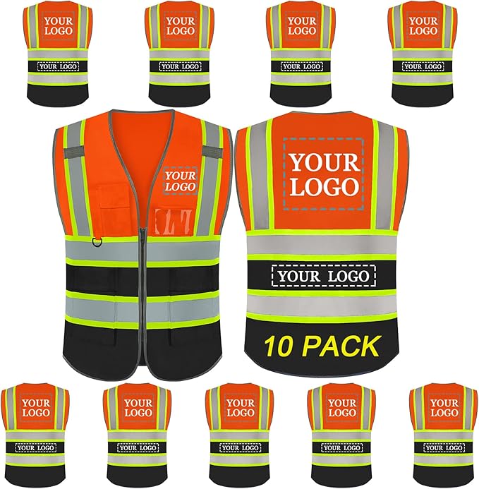 BeautyWill Custom Logo Safety Vest Class2 High Visibility Reflective Vest Breathable Construction Vest