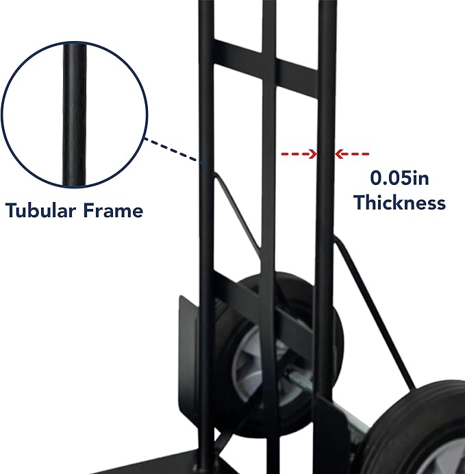 Olympia Tools 800 Lb Steel Hand Truck with D Handle and 10" Pneumatic Wheels for Home and Office Use