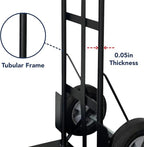 Olympia Tools 800 Lb Steel Hand Truck with D Handle and 10" Pneumatic Wheels for Home and Office Use