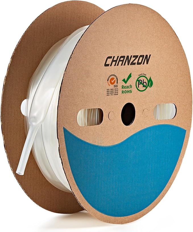Chanzon 3:1 Ratio - 80ft Roll - Heat Shrink Tubing 5/8" (15mm) - Marine Grade Waterproof Adhesive Lined - (25M Total Length) Clear/Transparent Polyolefin Sleeving Wrap Shrinking 3 to 1 Ratio 1pcs