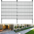 10 Panels Garden Fence Dog Fence Outdoor for Yard,32in H x 23.6ft L Rustproof Metal Fencing with Ground Stakes|No Dig Temporary Animal Proof Containment for Pets/Rabbits|Durable Patio Security Panels